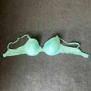 Teal with Purple Ribbon 38C Ellen Tracy Bra